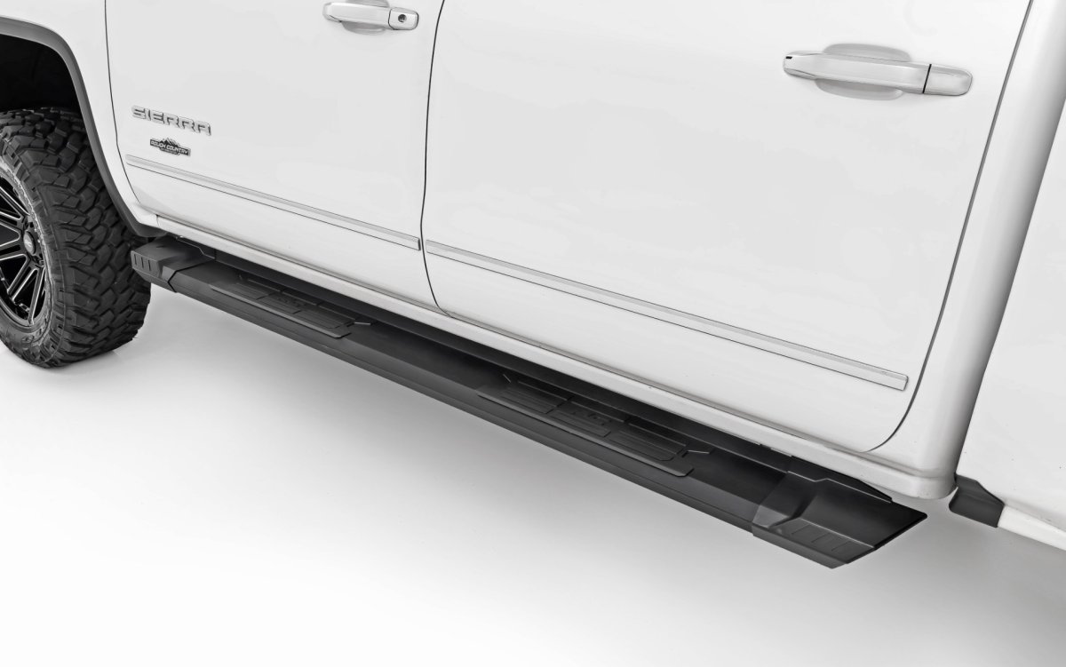 Chevrolet Silverado 3500 HD Running Boards - Rough Country - HD2 Aluminum - Black - '07-'18